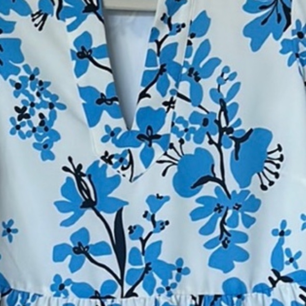 Sail to Sable Blue and White Floral Dress - Picture 4 of 6